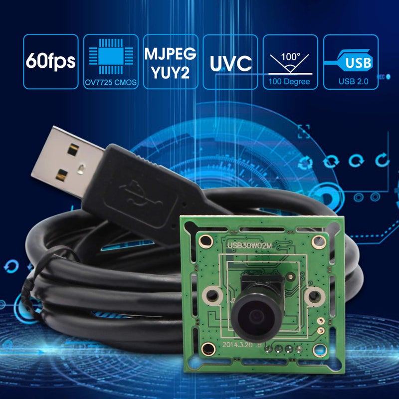 ELP VGA Super Mini Wide Angle USB Camera Module with 100degree Lens High Speed 480P 60fps UVC USB2.0 Video Webcam Board OV7725 Embedded Industrial Camera for Computer, Raspberry Pi, Jetson Nano - Image 5